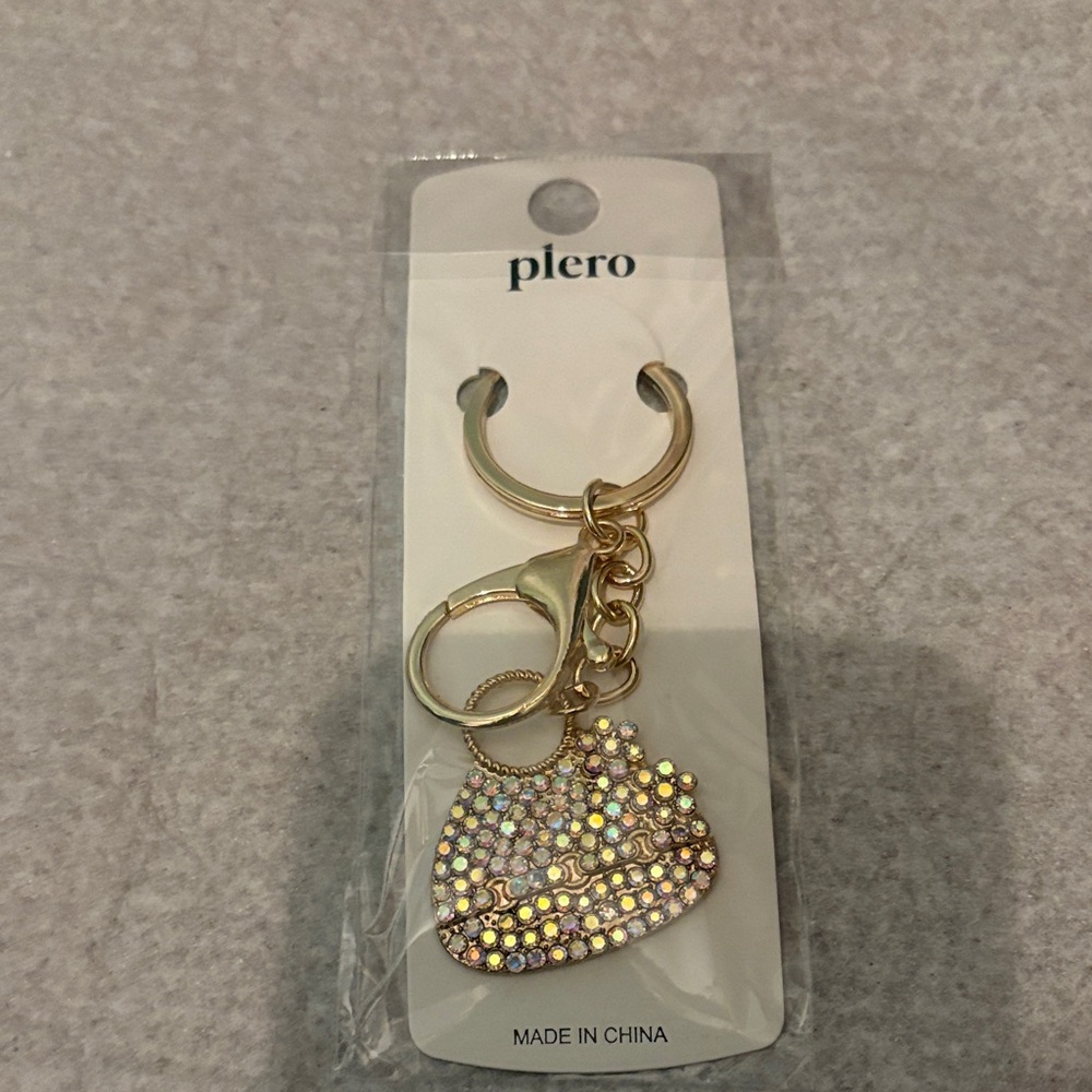 Goldtone purse design keychain